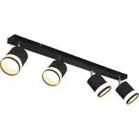 Globo Lighting Strahler Metall schwarz matt, Metall schwarz matt, Kunststoff opal, LxBxH: 800x82x185mm, inkl. 4x GX53 LED 7W 230V, 600lm Source, 364lm Output, 3000K, LED Leuchtmittel inkl. 10161