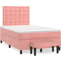 Syfax Boxspringbett mit Matratze Rosa 120x200 cm Samt