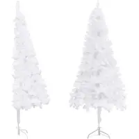 Syfax Künstlicher Eck-Weihnachtsbaum Weiß 240 cm PVC