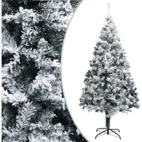 vidaXL Künstlicher Weihnachtsbaum Beschneit Grün 210 cm PVC , Künstliche Weihnachtsbäume Design 2024