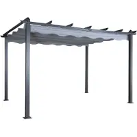 Furnlux Classic FURNLUX Aussenpergola Lazio Grau Und Schwarz 395cm / Hauptfarbe: Grau / Abmessungen: 395 x 295 x 245 cm