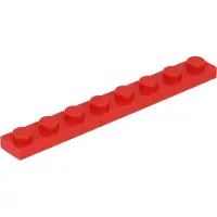 LEGO 1x8 Platte 3460 - 250 Stück Rot