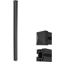 Mendler WPC-Pfosten Sarthe-WPC-Zaun, Pfeiler Pfahl, Stecksystem 240cm, anthrazit