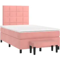 Syfax Boxspringbett mit Matratze Rosa 120x190 cm Samt