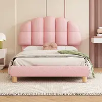 STILVORA Kinderbett 90x200 Jugendbett mit Lattenrost aus Holz,Einzelbett mit Kopfteil,Mit Holzbeinen,Rosa(Ohne Matratze)