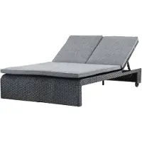 Furnlux Classic FURNLUX Outdoor-sonnenliege London Grau Und Schwarz 119cm / Hauptfarbe: Schwarz / Abmessungen: 119 x 196 x 32 cm