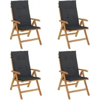 vidaXL Gartenstühle mit Kissen 4 Stk. Massivholz Teak