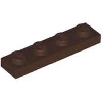 LEGO 1x4 Platte 3710 - 100 Stück Dunkelbraun