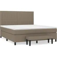 vidaXL Boxspringbett mit Matratze Taupe 160x200 cm Stoff