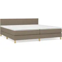 Syfax Boxspringbett mit Matratze Taupe 200x200 cm Stoff