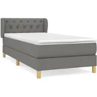 Syfax Boxspringbett mit Matratze Dunkelgrau 80x200 cm Stoff