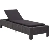 vidaXL "im Angebot" Sonnenliege - für den Garten - 1 Person - mit Auflage Schwarz Poly Rattan - Gartenliegen CC20042