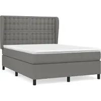 Syfax Boxspringbett mit Matratze Dunkelgrau 140x190 cm Stoff