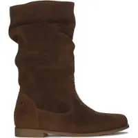 MACIEJKA Stiefel aus braunem Veloursleder zum Hineinschlüpfen mit 36 cm Schaftumfang
