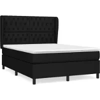 Syfax Boxspringbett mit Matratze Schwarz 140x200 cm Stoff