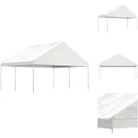 vidaXL Pavillon mit Dach Weiß 4,46x5,88x3,75 m Polyethylen - Pavillons & Partyzelte