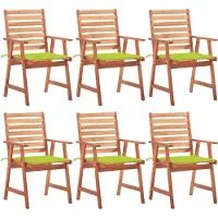 vidaXL "im Angebot" Garten-Essstühle 6 Stk. - bis 150 kg - mit Kissen Massivholz Akazie - Stapelsessel CC3120