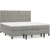 Syfax Boxspringbett mit Matratze Hellgrau 200x200 cm Samt