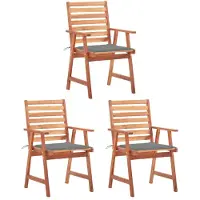 Prolenta Maison Exclusive - Garten-Essstühle 3 Stk. mit Kissen Massivholz Akazie