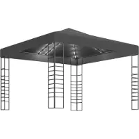Syfax Gartenzelt mit LED-Lichterkette 3x3 m Anthrazit