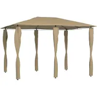The Living Store Pavillon mit Pfostenabdeckungen 3x4x2,6 m Taupe 160 g/m²