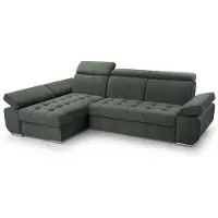 Beautysofa Ecksofa mit Schlaffunktion BIANCA, Ottomane Links, L-Form, Farbe: Grün (Vogue11)