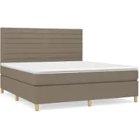 Syfax Boxspringbett mit Matratze Taupe 180x200 cm Stoff