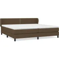 Syfax Boxspringbett mit Matratze Dunkelbraun 200x200 cm Stoff
