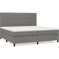 Syfax Boxspringbett mit Matratze Dunkelgrau 200x200 cm Stoff