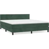 Syfax Boxspringbett mit Matratze Dunkelgrün 180x200 cm Samt