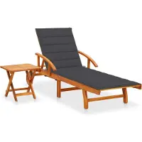 Prolenta Maison Exclusive - Sonnenliege mit Tisch und Auflage Akazie Massivholz