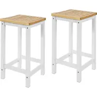 SoBuy 2er Set Stuhl Holzstuhl Essstuhl Küchenstuhl Hocker zum Küchenwagen 2xFST29-WN