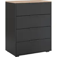 Vicco Kommode Betti Anthrazit/Sonoma 80 x 101.9 cm mit 4 Schubladen, Model 41617