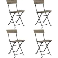 vidaXL "2026 MODERNE"Bistrostühle - Gartenmöbel - Balkonstuhl - Garten-Barhocker - 4er-set - multifunktional& Moderne - Klappbar Grau Poly Rattan und Stahl - Stühle für Garten, Balkon CC8531177