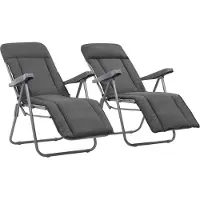 vidaXL "2026 Promotion" Klappbare Gartenstühle mit Polstern 2 Stk. - Hohe Qualität - Grau - Gartenstühle CC26295