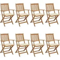 Prolenta Maison Exclusive - Klappstühle, 8 Stück, mit Kissen, aus massivem Akazienholz