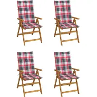 Prolenta Maison Exclusive - Klappstühle Verstellbar 4 Stk. mit Auflagen Massivholz Akazie