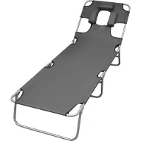 Prolenta Maison Exclusive - Sonnenliege Klappbar Kopfkissen Verstellbare Rückenlehne Grau