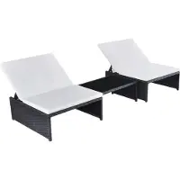 Syfax Outdoor-Lehnstühle 2 Stk. mit Tisch Schwarz Poly-Rattan
