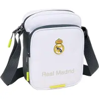 Real Madrid 612554672 M672, Real Madrid EQUIPMENT 25/26-Sling Bag mit Außentasche, Aktentasche, Umhängetasche, bequem und vielseitig, Qualität und widerstandsfähig, 16x6x22 cm Uni Kinder, Weiß, M