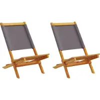 vidaXL "im Angebot" Gartenstühle 2 Stk. - bis 150 kg - Anthrazit Massivholz Akazie & Stoff - Stapelsessel CC16892