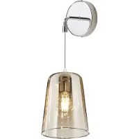 TOP LIGHT Schirmwandleuchte E27 Fassung max 60W Wandlampe minimalistisches Design verstellbare Höhe max 250cm bernstein