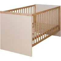 Roba Mitwachsendes Gitterbett Jil 70x140 cm - Höhenverstellbar & umbaubar zum Juniorbett - 3 Schlupfsprossen - Cashmere / Chestnut