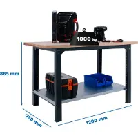 Simon Rack SIMONWORK BT6 PRO LAMINATE 1200 ANTRACITE/FAIA Werkbank mit Parafuses