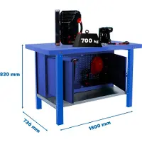 Simonwork (bancos De Trabajo) SIMONWORK BT6L PRO METAL CABINET 1800 BLAU Werkbank mit Parafuses