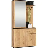 Akord Eingangsmöbel-Set ENTRO mit Kleiderschrank und Spiegel Eiche Craft 95x35x183 cm