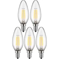 Blulaxa LED-Filament-Lampe, C35, EEK: F, E14, 4,5 W, 470 lm, 2700 K, 5 Stück