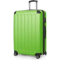 Hauptstadtkoffer - Spree Großer Koffer erweiterbar XL Trolley Aufgabegepäck, Check-In Luggage Hardcase, Reisetrolley 4 Rollen, TSA, 75cm, 119 L,Hellgrün