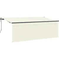 vidaXL Ausziehbare Markise Creme 350 x 200 cm Polyester und Aluminium