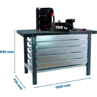 Simonwork (bancos De Trabajo) Werkbank SIMONWORK BT6L PRO METAL 5BOX 1500 ANTHRAZIT mit Parafuser